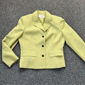 LE SUIT Vintage Pastel Green Suit Front Pockets Jacket Short Collar Blazer Sz 8